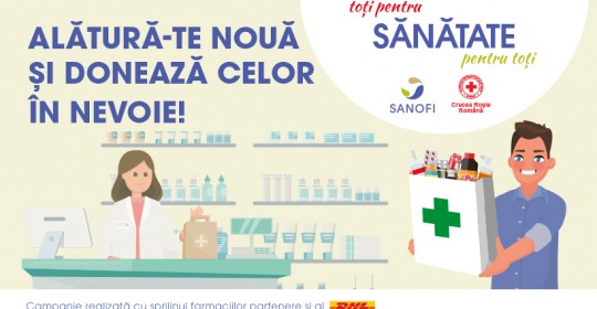 Sanofi Romania și Crucea Roșie Română demarează la nivel național proiectul umanitar „Toți pentru Sănătate, Sănătate pentru Toți”